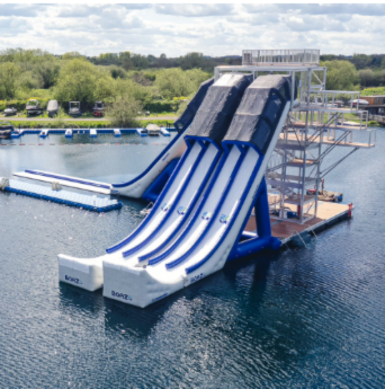 UK’s largest water slide delivered to Cliff Lakes - all went smoothly